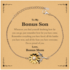 To My Bonus Son Inspirational Sunflower Bracelet, I'm so proud of you, Bonus Son Birthday Supporting Gifts From Bonus Mom