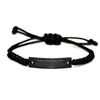 To My Unbiological Son Inspirational Black Rope Bracelet, I'm so proud of you, Unbiological Son Birthday Supporting Gifts From Dad