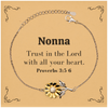 Christian Nonna Gifts, Trust in the Lord with all your heart, Bible Verse Scripture Sunflower Bracelet, Baptism Confirmation Gifts for Nonna