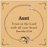 Christian Aunt Gifts, Trust in the Lord with all your heart, Bible Verse Scripture Sunflower Bracelet, Baptism Confirmation Gifts for Aunt