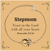 Christian Stepmom Gifts, Trust in the Lord with all your heart, Bible Verse Scripture Sunflower Bracelet, Baptism Confirmation Gifts for Stepmom