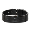 Christian Ma Gifts, Trust in the Lord with all your heart, Bible Verse Scripture Black Shark Mesh Bracelet, Baptism Confirmation Gifts for Ma