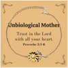 Christian Unbiological Mother Gifts, Trust in the Lord with all your heart, Bible Verse Scripture Sunflower Bracelet, Baptism Confirmation Gifts for Unbiological Mother