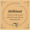 Christian Girlfriend Gifts, Trust in the Lord with all your heart, Bible Verse Scripture Sunflower Bracelet, Baptism Confirmation Gifts for Girlfriend