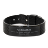Christian Godmother Gifts, Trust in the Lord with all your heart, Bible Verse Scripture Black Shark Mesh Bracelet, Baptism Confirmation Gifts for Godmother