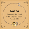 Christian Nonno Gifts, Trust in the Lord with all your heart, Bible Verse Scripture Sunflower Bracelet, Baptism Confirmation Gifts for Nonno