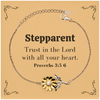 Christian Stepparent Gifts, Trust in the Lord with all your heart, Bible Verse Scripture Sunflower Bracelet, Baptism Confirmation Gifts for Stepparent