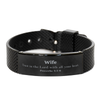 Christian Wife Gifts, Trust in the Lord with all your heart, Bible Verse Scripture Black Shark Mesh Bracelet, Baptism Confirmation Gifts for Wife