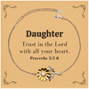 Christian Daughter Gifts, Trust in the Lord with all your heart, Bible Verse Scripture Sunflower Bracelet, Baptism Confirmation Gifts for Daughter