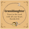 Christian Granddaughter Gifts, Trust in the Lord with all your heart, Bible Verse Scripture Sunflower Bracelet, Baptism Confirmation Gifts for Granddaughter