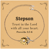 Christian Stepson Gifts, Trust in the Lord with all your heart, Bible Verse Scripture Sunflower Bracelet, Baptism Confirmation Gifts for Stepson