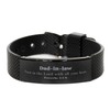 Christian Dad-in-law Gifts, Trust in the Lord with all your heart, Bible Verse Scripture Black Shark Mesh Bracelet, Baptism Confirmation Gifts for Dad-in-law