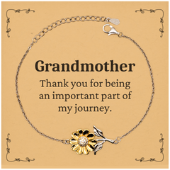 Grandmother Appreciation Gifts, Thank you for being an important part, Thank You Sunflower Bracelet for Grandmother, Birthday Unique Gifts for Grandmother