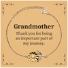 Grandmother Appreciation Gifts, Thank you for being an important part, Thank You Sunflower Bracelet for Grandmother, Birthday Unique Gifts for Grandmother