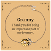 Granny Appreciation Gifts, Thank you for being an important part, Thank You Sunflower Bracelet for Granny, Birthday Unique Gifts for Granny