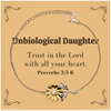 Christian Unbiological Daughter Gifts, Trust in the Lord with all your heart, Bible Verse Scripture Sunflower Bracelet, Baptism Confirmation Gifts for Unbiological Daughter