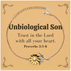 Christian Unbiological Son Gifts, Trust in the Lord with all your heart, Bible Verse Scripture Sunflower Bracelet, Baptism Confirmation Gifts for Unbiological Son