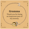 Gramma Appreciation Gifts, Thank you for being an important part, Thank You Sunflower Bracelet for Gramma, Birthday Unique Gifts for Gramma