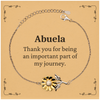 Abuela Appreciation Gifts, Thank you for being an important part, Thank You Sunflower Bracelet for Abuela, Birthday Unique Gifts for Abuela