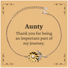 Aunty Appreciation Gifts, Thank you for being an important part, Thank You Sunflower Bracelet for Aunty, Birthday Unique Gifts for Aunty