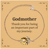 Godmother Appreciation Gifts, Thank you for being an important part, Thank You Sunflower Bracelet for Godmother, Birthday Unique Gifts for Godmother