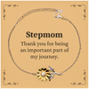 Stepmom Appreciation Gifts, Thank you for being an important part, Thank You Sunflower Bracelet for Stepmom, Birthday Unique Gifts for Stepmom