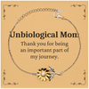 Unbiological Mom Appreciation Gifts, Thank you for being an important part, Thank You Sunflower Bracelet for Unbiological Mom, Birthday Unique Gifts for Unbiological Mom