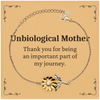 Unbiological Mother Appreciation Gifts, Thank you for being an important part, Thank You Sunflower Bracelet for Unbiological Mother, Birthday Unique Gifts for Unbiological Mother