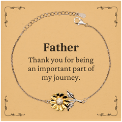 Father Appreciation Gifts, Thank you for being an important part, Thank You Sunflower Bracelet for Father, Birthday Unique Gifts for Father