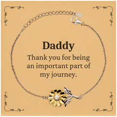 Daddy Appreciation Gifts, Thank you for being an important part, Thank You Sunflower Bracelet for Daddy, Birthday Unique Gifts for Daddy
