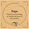 Papa Appreciation Gifts, Thank you for being an important part, Thank You Sunflower Bracelet for Papa, Birthday Unique Gifts for Papa