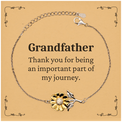 Grandfather Appreciation Gifts, Thank you for being an important part, Thank You Sunflower Bracelet for Grandfather, Birthday Unique Gifts for Grandfather