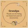 Grandpa Appreciation Gifts, Thank you for being an important part, Thank You Sunflower Bracelet for Grandpa, Birthday Unique Gifts for Grandpa