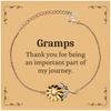 Gramps Appreciation Gifts, Thank you for being an important part, Thank You Sunflower Bracelet for Gramps, Birthday Unique Gifts for Gramps