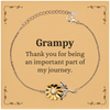Grampy Appreciation Gifts, Thank you for being an important part, Thank You Sunflower Bracelet for Grampy, Birthday Unique Gifts for Grampy