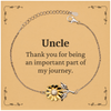 Uncle Appreciation Gifts, Thank you for being an important part, Thank You Sunflower Bracelet for Uncle, Birthday Unique Gifts for Uncle