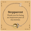 Stepparent Appreciation Gifts, Thank you for being an important part, Thank You Sunflower Bracelet for Stepparent, Birthday Unique Gifts for Stepparent