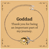 Goddad Appreciation Gifts, Thank you for being an important part, Thank You Sunflower Bracelet for Goddad, Birthday Unique Gifts for Goddad
