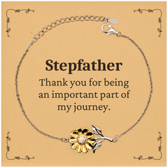 Stepfather Appreciation Gifts, Thank you for being an important part, Thank You Sunflower Bracelet for Stepfather, Birthday Unique Gifts for Stepfather