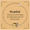 Stepdad Appreciation Gifts, Thank you for being an important part, Thank You Sunflower Bracelet for Stepdad, Birthday Unique Gifts for Stepdad