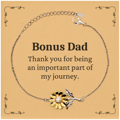 Bonus Dad Appreciation Gifts, Thank you for being an important part, Thank You Sunflower Bracelet for Bonus Dad, Birthday Unique Gifts for Bonus Dad