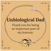 Unbiological Dad Appreciation Gifts, Thank you for being an important part, Thank You Sunflower Bracelet for Unbiological Dad, Birthday Unique Gifts for Unbiological Dad