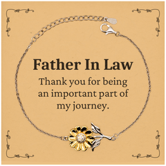 Father In Law Appreciation Gifts, Thank you for being an important part, Thank You Sunflower Bracelet for Father In Law, Birthday Unique Gifts for Father In Law