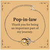 Pop-in-law Appreciation Gifts, Thank you for being an important part, Thank You Sunflower Bracelet for Pop-in-law, Birthday Unique Gifts for Pop-in-law