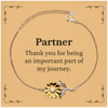 Partner Appreciation Gifts, Thank you for being an important part, Thank You Sunflower Bracelet for Partner, Birthday Unique Gifts for Partner