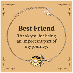 Best Friend Appreciation Gifts, Thank you for being an important part, Thank You Sunflower Bracelet for Best Friend, Birthday Unique Gifts for Best Friend