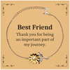 Best Friend Appreciation Gifts, Thank you for being an important part, Thank You Sunflower Bracelet for Best Friend, Birthday Unique Gifts for Best Friend