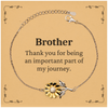 Brother Appreciation Gifts, Thank you for being an important part, Thank You Sunflower Bracelet for Brother, Birthday Unique Gifts for Brother