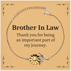 Brother In Law Appreciation Gifts, Thank you for being an important part, Thank You Sunflower Bracelet for Brother In Law, Birthday Unique Gifts for Brother In Law