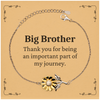 Big Brother Appreciation Gifts, Thank you for being an important part, Thank You Sunflower Bracelet for Big Brother, Birthday Unique Gifts for Big Brother